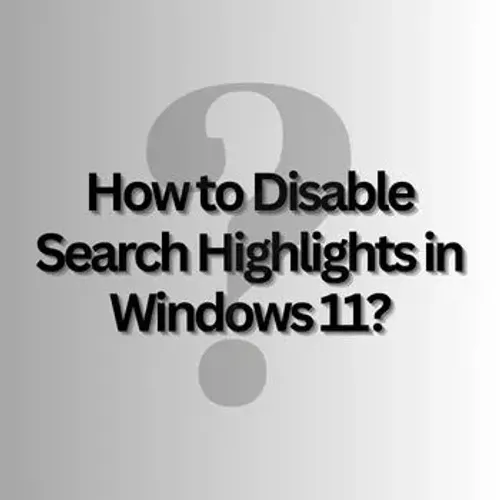 How to Turn Off Search Highlights in Windows 11?